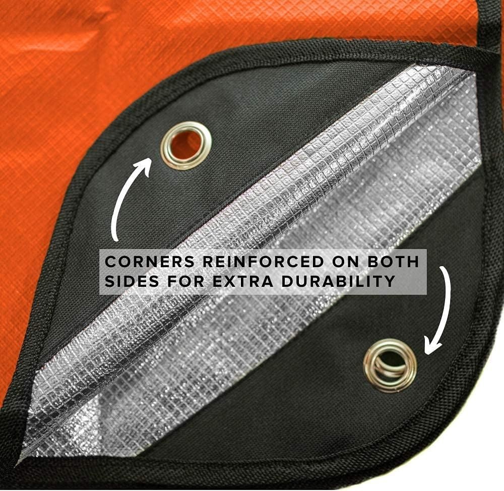 Reflective Survival Blanket - Waterproof, Windproof, Orange