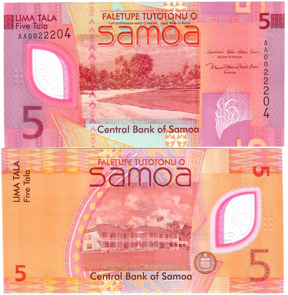 Samoa 10x 5 Tala 2023 UNC "AA"