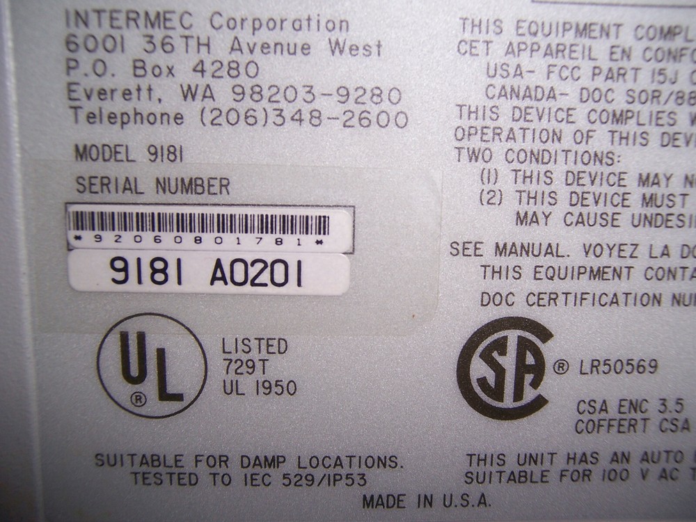 10948 INTERMEC 9181 BASE RADIO