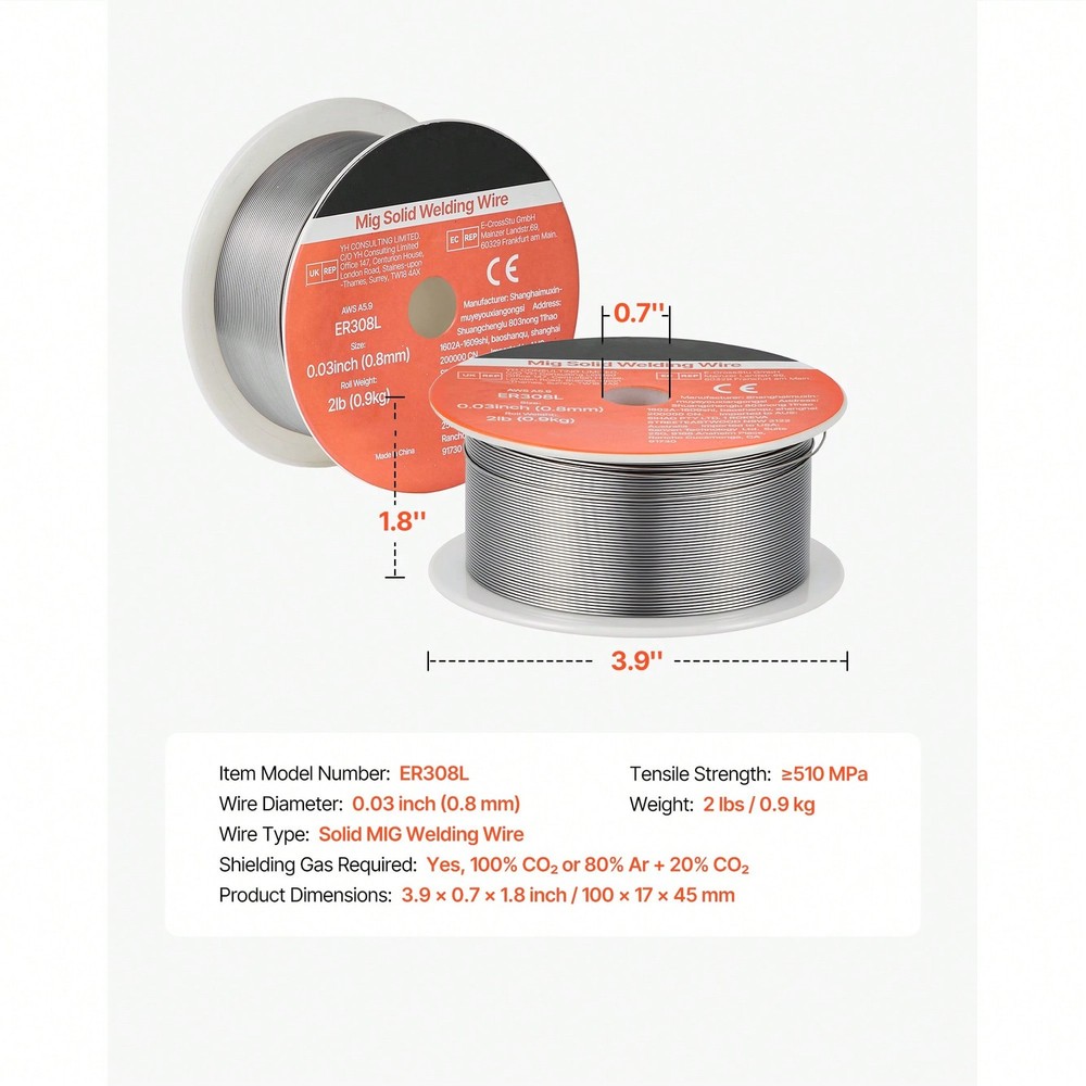 Solid MIG Welding Wire, ER308L 0.03-Inch 2 LBS, Low Spatter