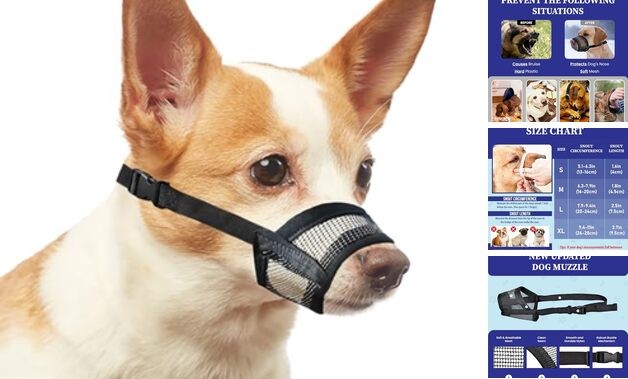 Dog Muzzle for Dogs – Soft Air Mesh Muzzle for Dog | Perfect for Barking Small