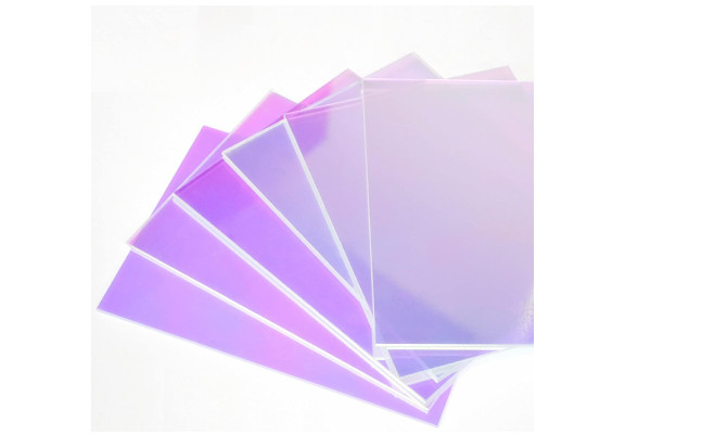 5PCS Acrylic Square Sheet Plexiglass Square Iridescent Rainbow Radiant Sheet 8"