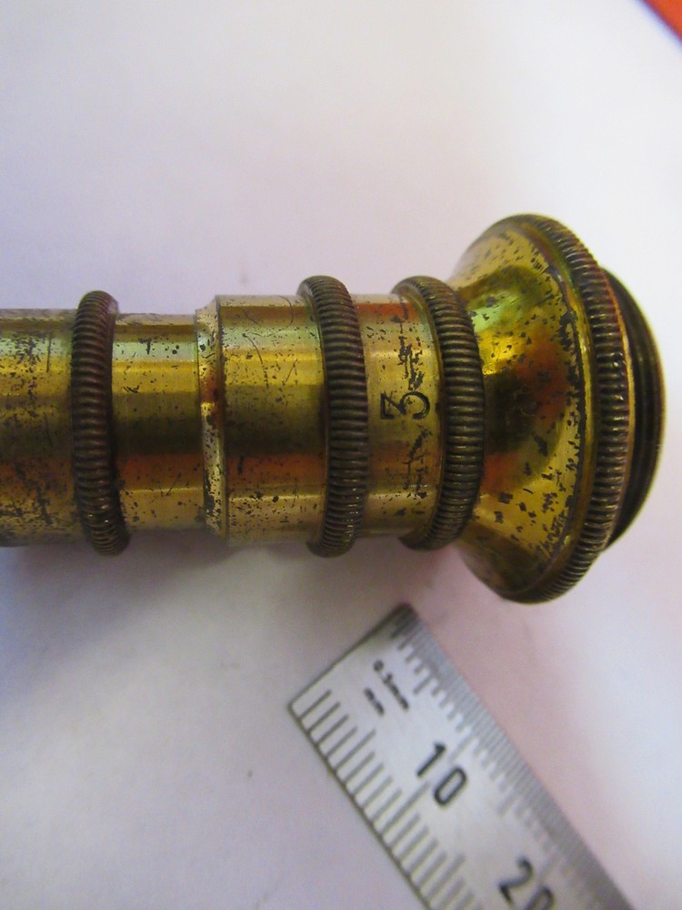 ZEISS GERMANY "3" BRASS OBJECTIVE MICROSCOPE PART AS PICTURED X7-B-56