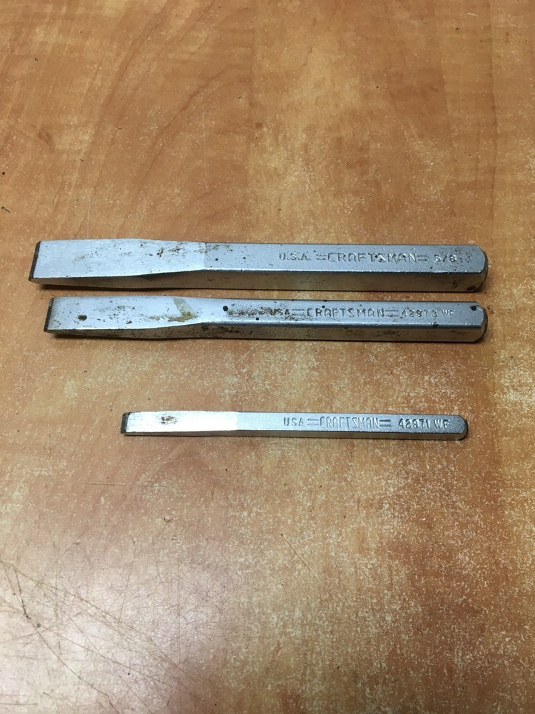 Lot of 10 Craftsman Tools Punch Drift Cold Chisel Set