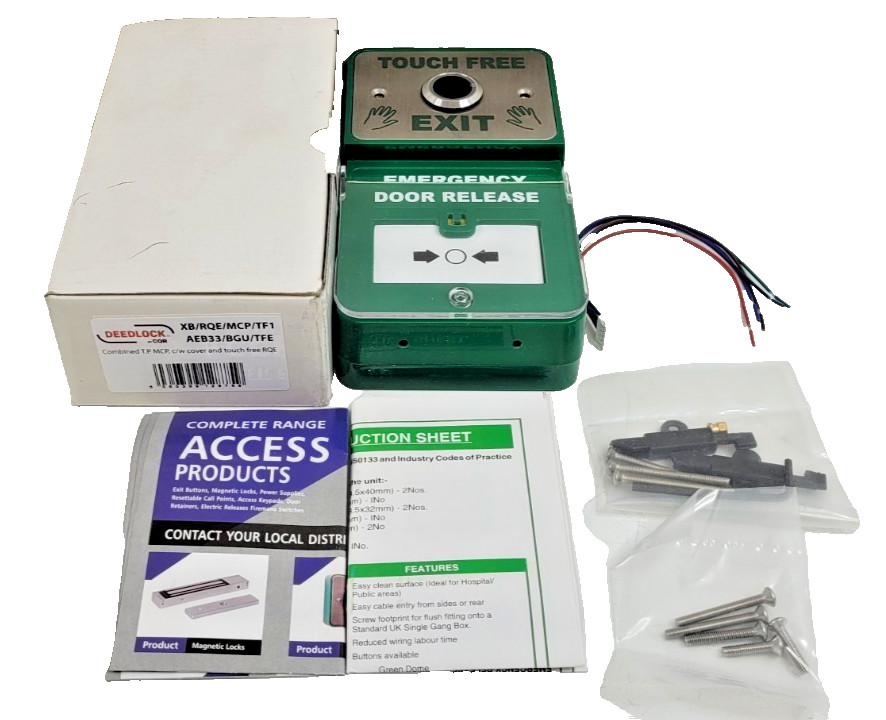 CQR DEEDLOCK TOUCH FREE INFRARED DUAL UNIT EXIT DEVICE AND EMERGENCY RELEASE