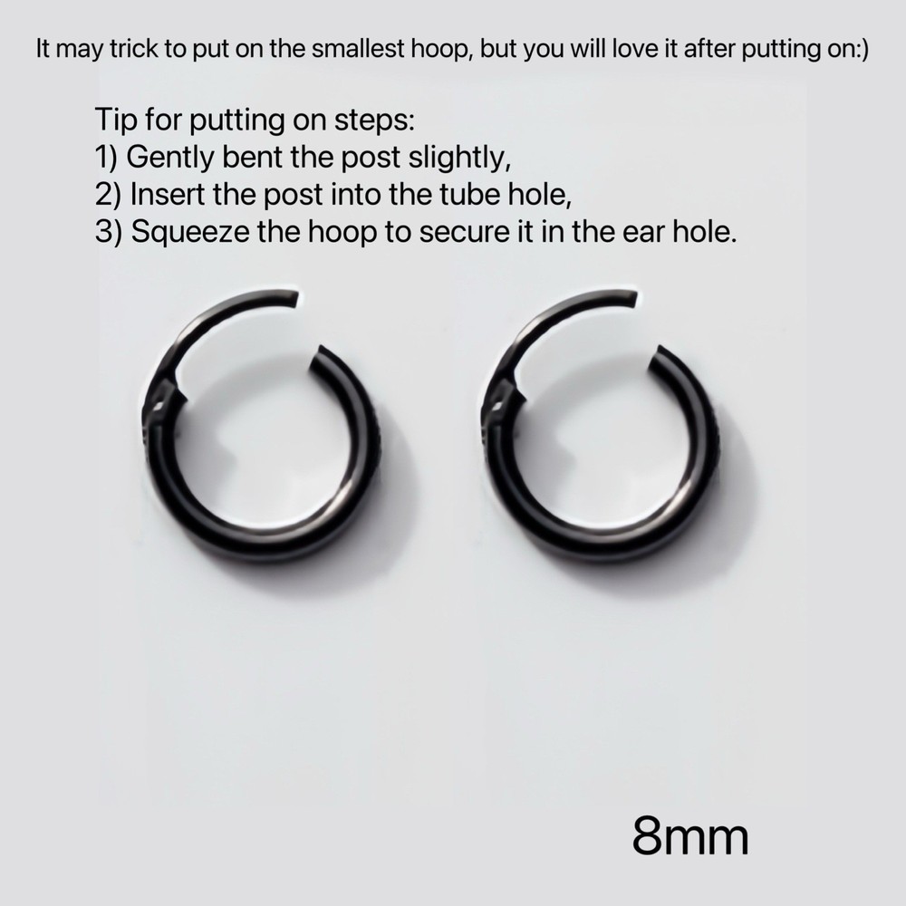 Solid 925 Silver Plain Hoops Earrings- Small Medium Sleep Wear Long Last Huggie