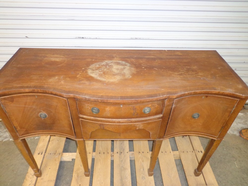 Vintage Antique Hepplewhite Cabinet Sideboard Buffet Bow Front
