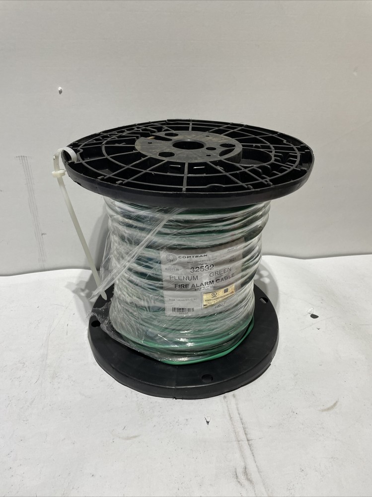 Comtran 32532 14 AWG Solid Bare Copper Green Plenum Fire Alarm 1000 Ft