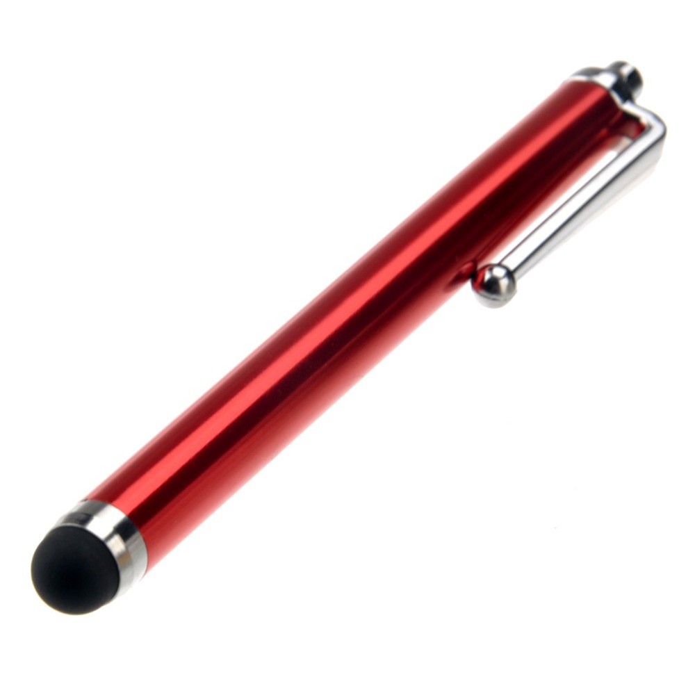 Universal Capacitive Stylus Pen Red for 2 Touch with Rubberized Tip