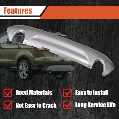 Silver Rear Lower Bumper Cover Replacement for Escape 2013 2014 2015 2016