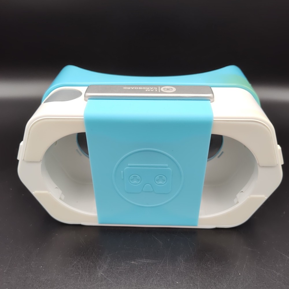 Google I AM Cardboard Virtual Reality Blue and White Plastic Kit Android iPhone