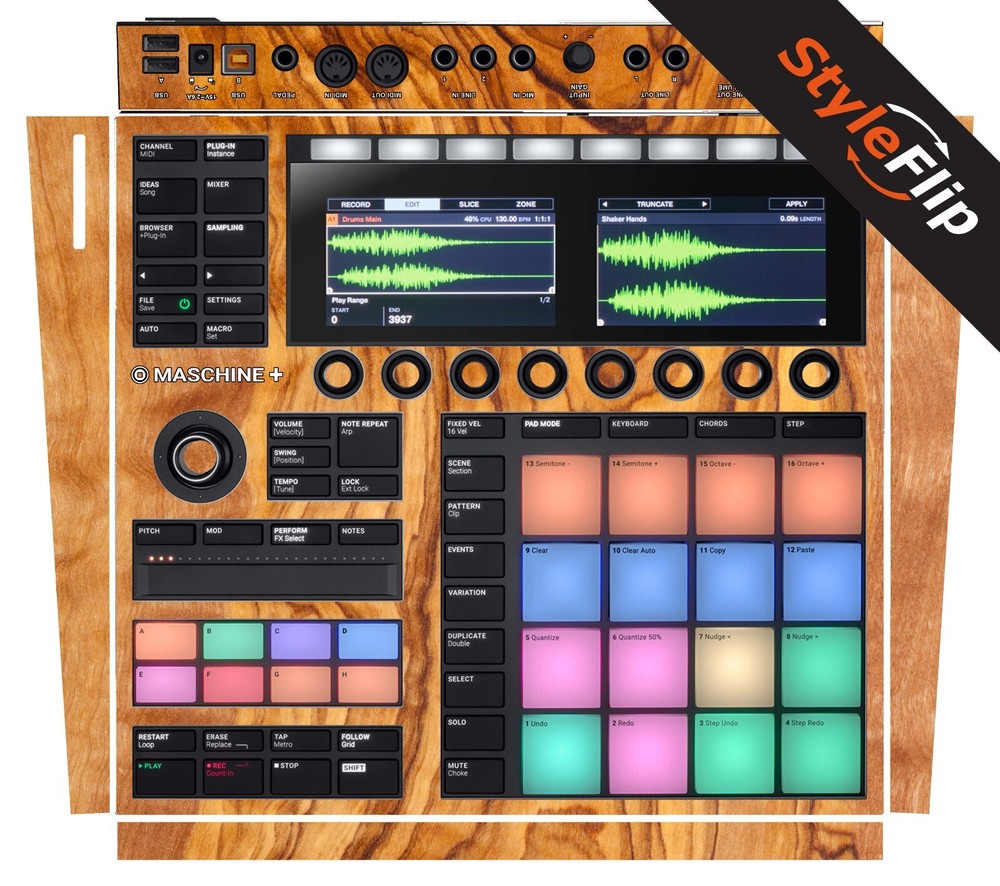 Native Instruments Maschine Plus | Wood 6 | Protective Decal | Syleflip