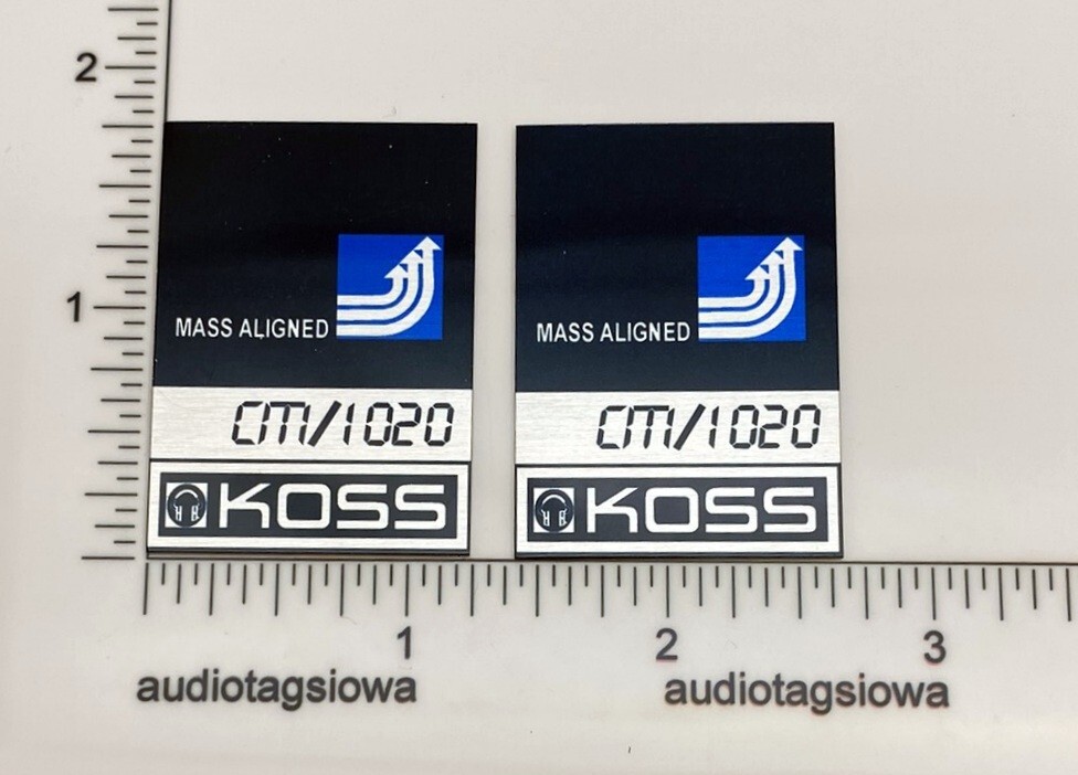 Koss CM 1020 Speaker Badge Logo Emblem Pair