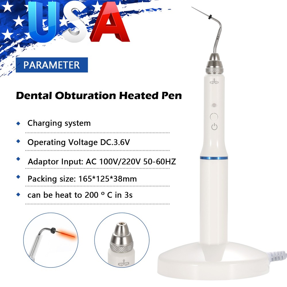 Dental Gutta Percha Obturation Endo Heated Pen +2 Tips