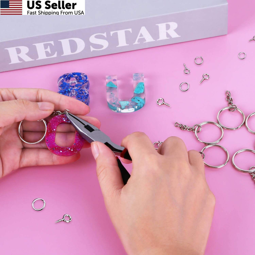 Keychain Rings for Crafts, Flasoo 360Pcs Keychains Resin Include Silver
