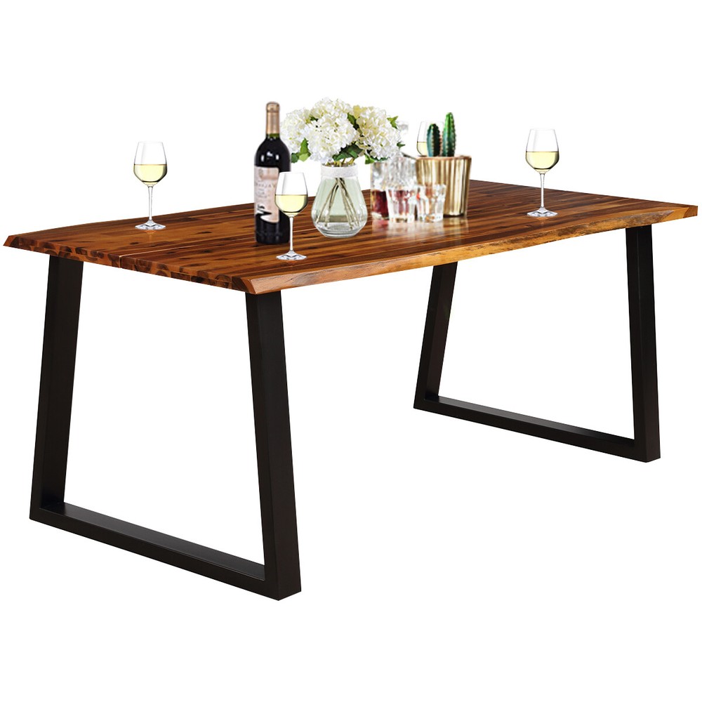 Rectangular Acacia Wood Dining Table Rustic Indoor &Outdoor Garden Home