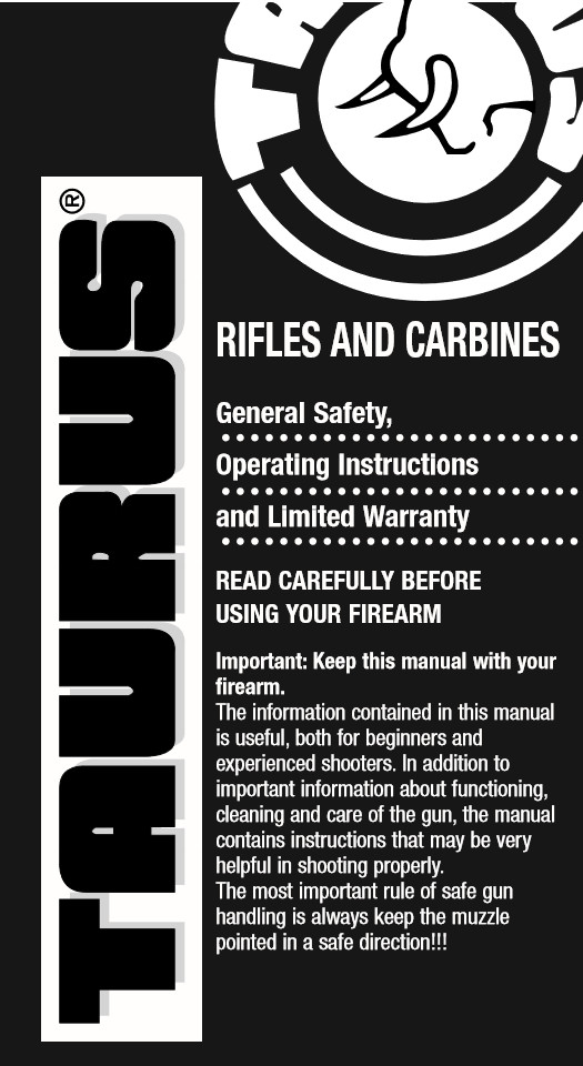 Taurus Rifles and Carbines Manual - NEW Comb Bound Copy