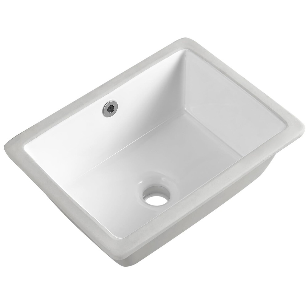 16 Inch Undermount Bathroom Sink Small Rectangle Undermount Sink White Cerami...