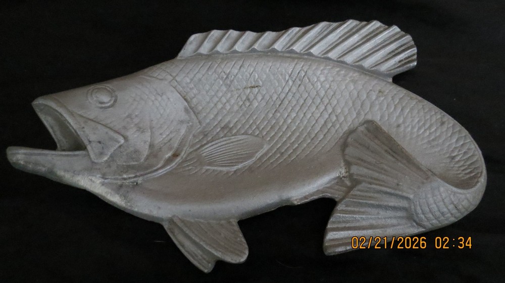 Vintage Cast Aluminum Fish Shaped Table Dish,Mail Box Mount