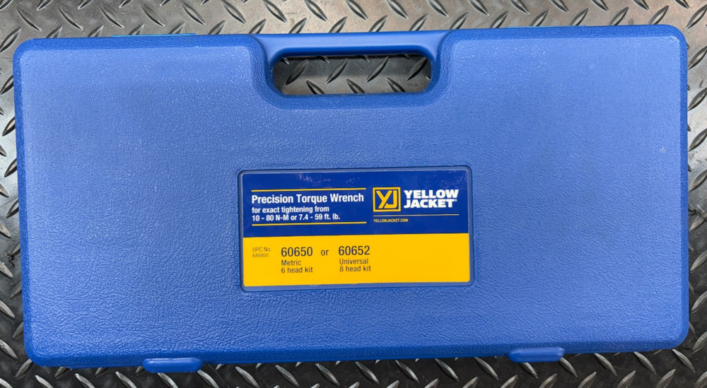 Yellow Jacket Precision Torque Wrench 60652 Universal 8 head kit