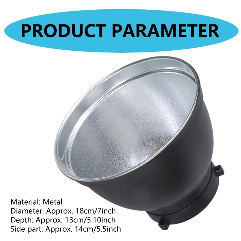 Standard Reflector Diffuser Cover Lamp Shade Dish 55° Light Angle Bowen Mount