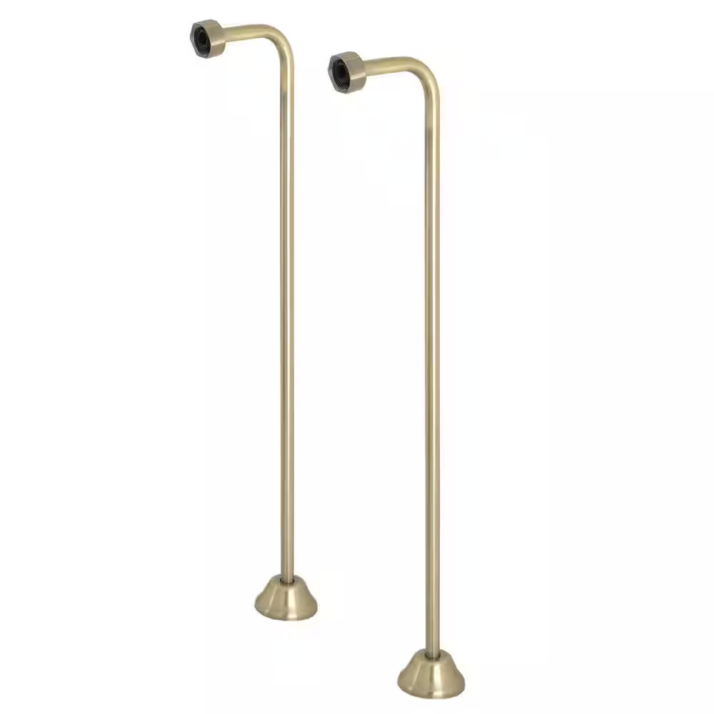 Vintage Single Offset Bath Supply, Antique Brass