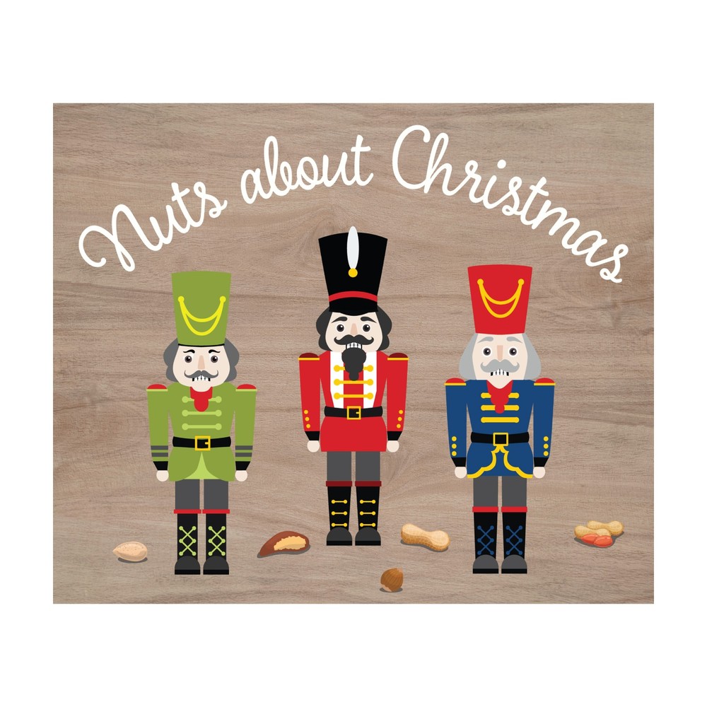 JennyGems Nuts About Christmas Wall Art, Christmas Decor, Nutcracker Sign