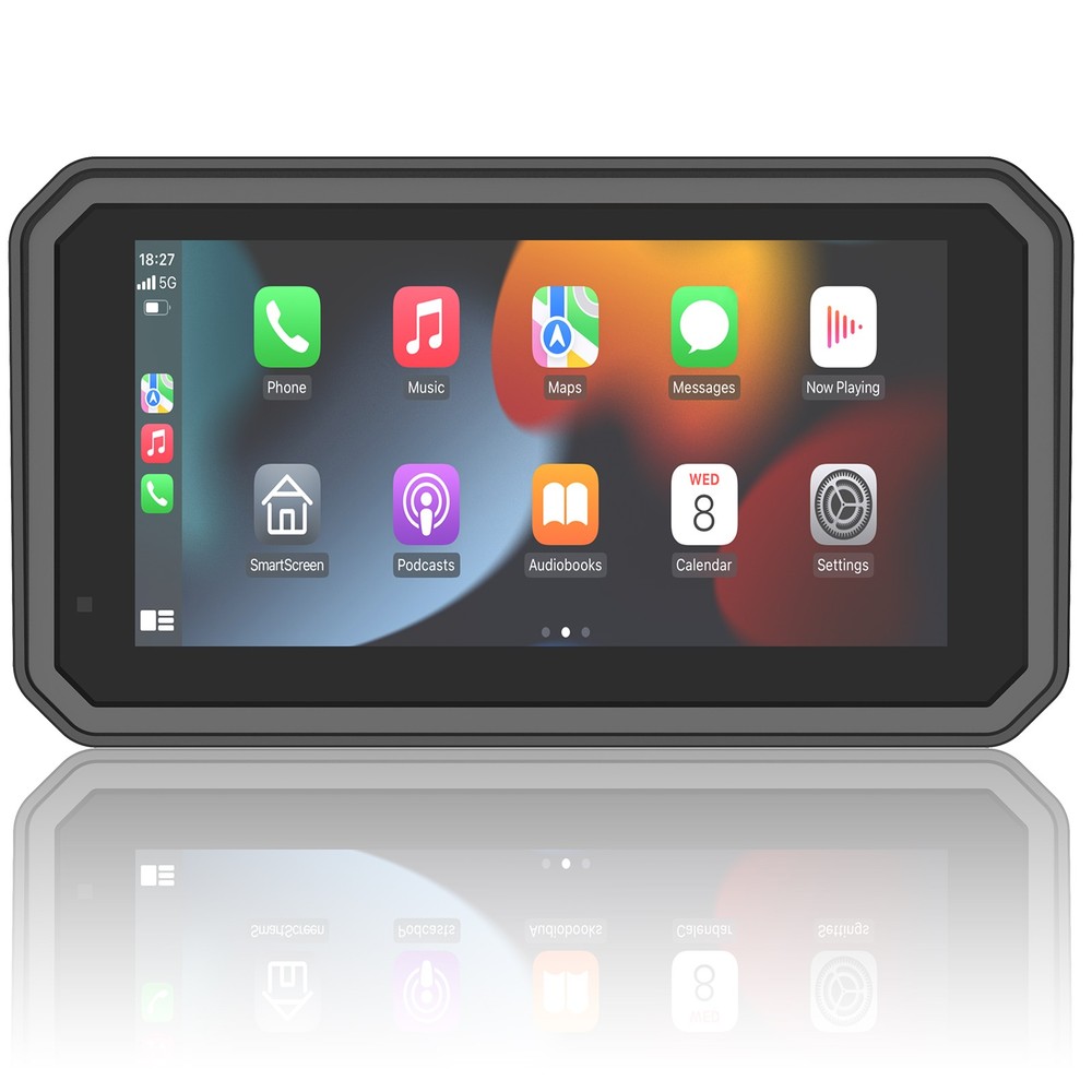 5.99" Motorcycle GPS Navigation Touch Screen Wireless CarPlay Android Auto Cam