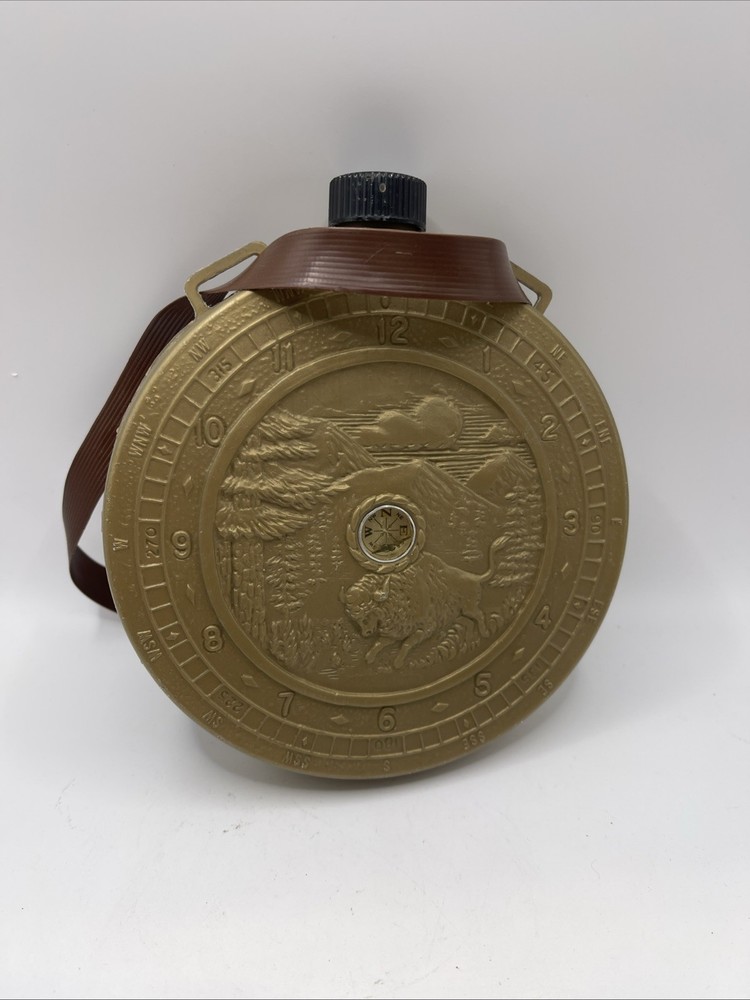 Vintage Plastic Canteen with Built in Compass Toy with Strap