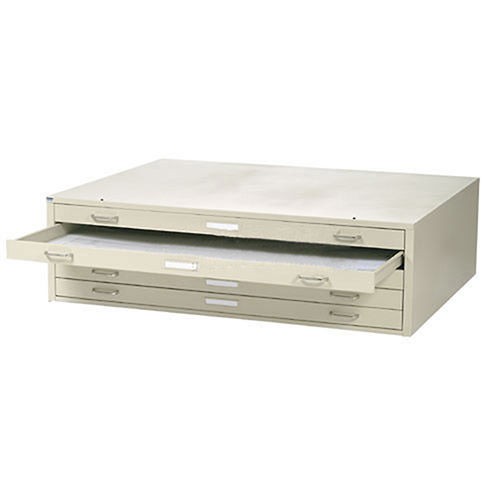 47"W Flat File Cabinet 5 Drawer Putty