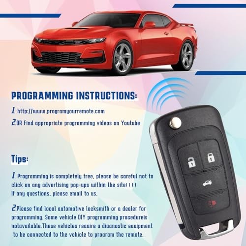 Key Fob Keyless Entry Remote Compatible with Chevy