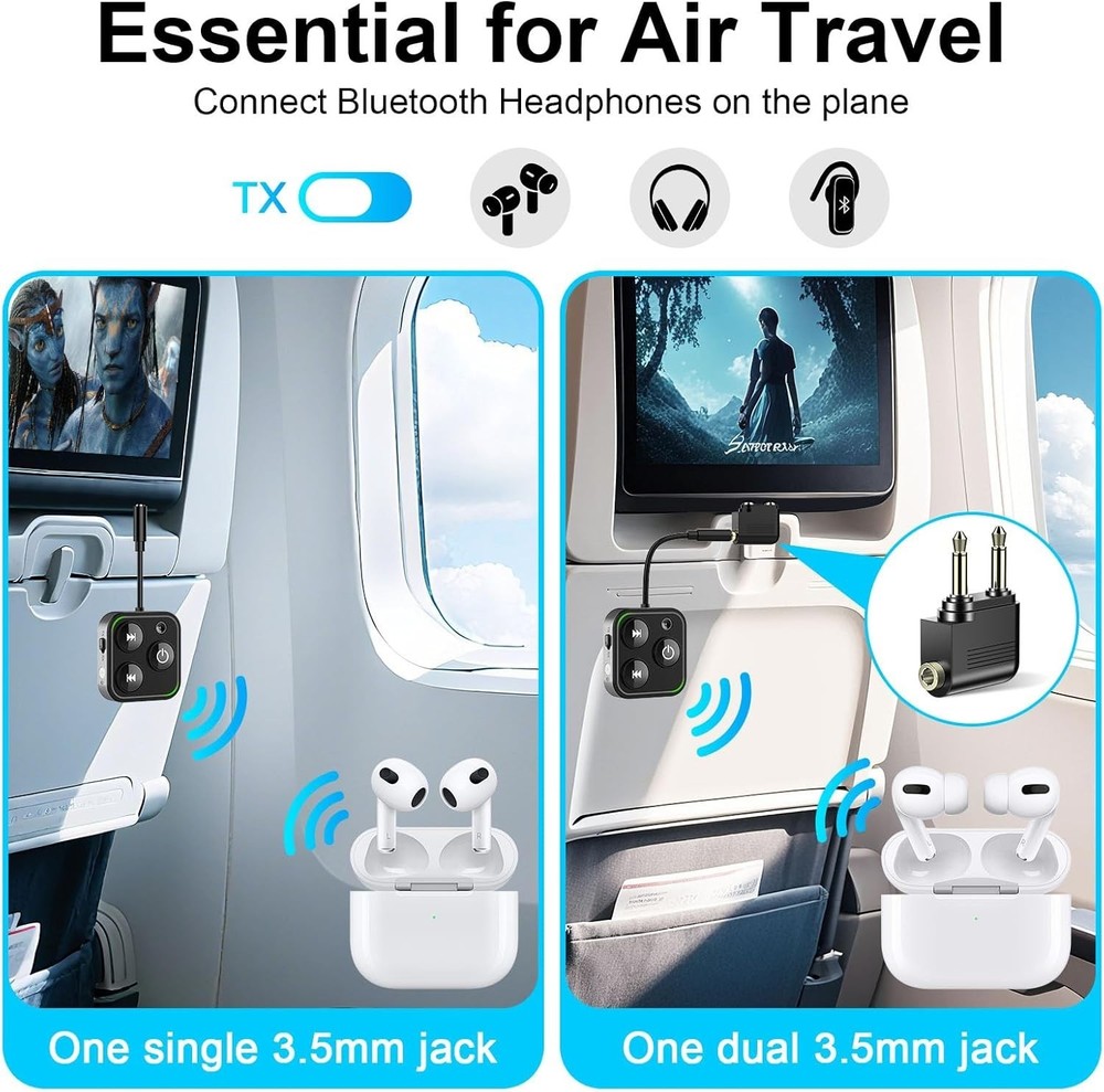 2026 Pro Bluetooth 5.4 Transmitter Receiver, 2-In-1 Wireless Audio Adapter