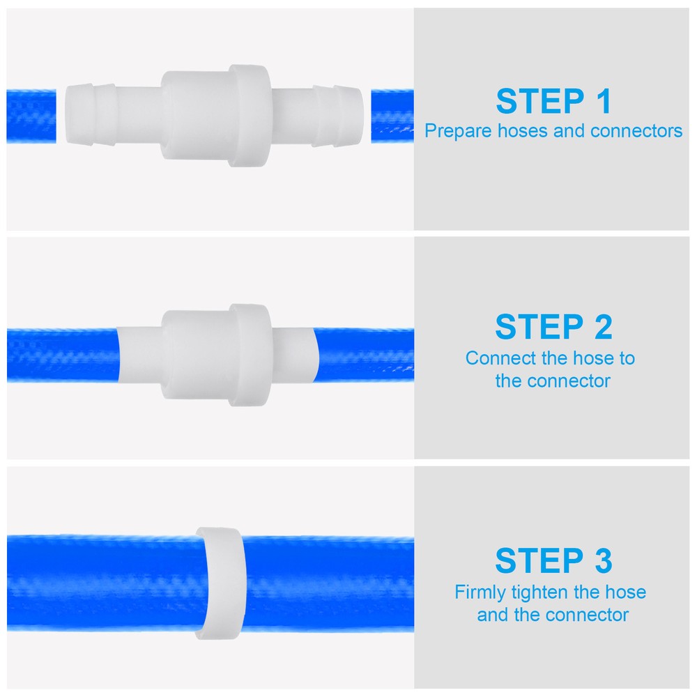 5 Pack 3/8" Plastic One Way Inline Check Valve Barb Hose Non Return White