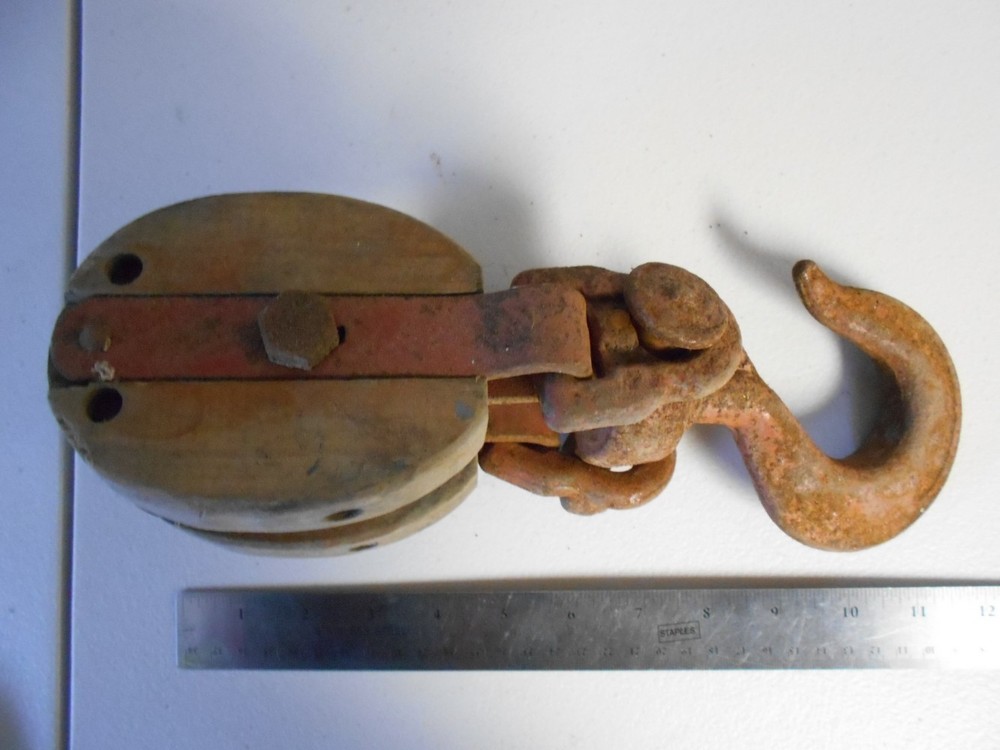 Vintage Antique Block and Tackle Working Condition Great Looking Item