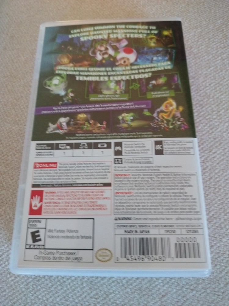 Authentic Replacement Case ONLY Luigi's Mansion 2 Two Nintendo Switch Box