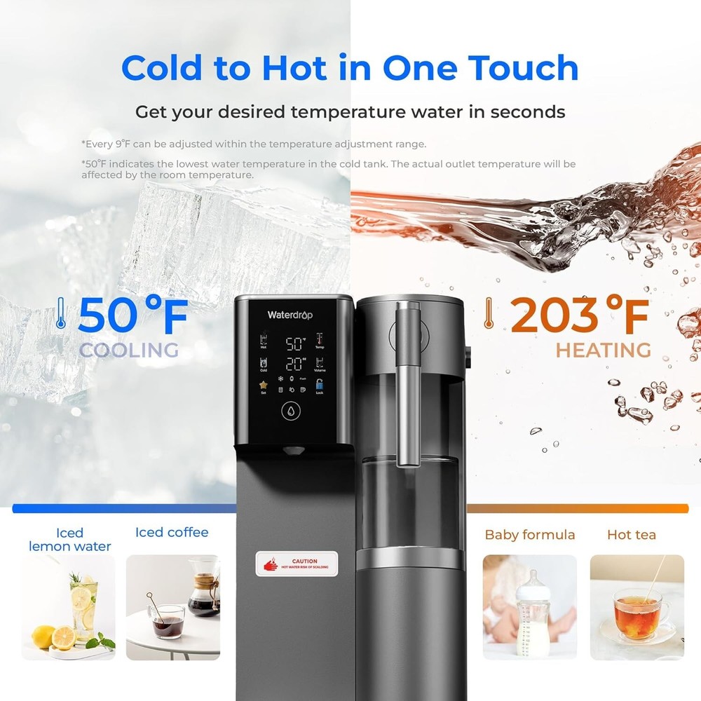 Waterdrop WD-A2 Countertop Reverse Osmosis System Hot and Cold RO System 5-Stage