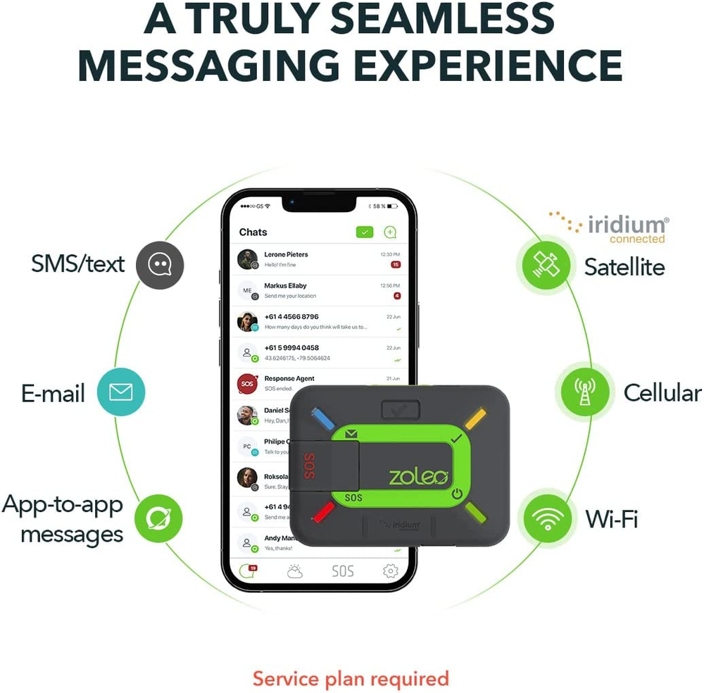 Two-Way Satellite Communicator Global SMS Text Messenger & Email, SOS Alerting