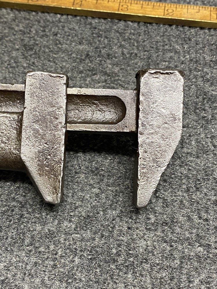 Vintage 8” Adjustable Wrench With Wooden Handle Unbranded