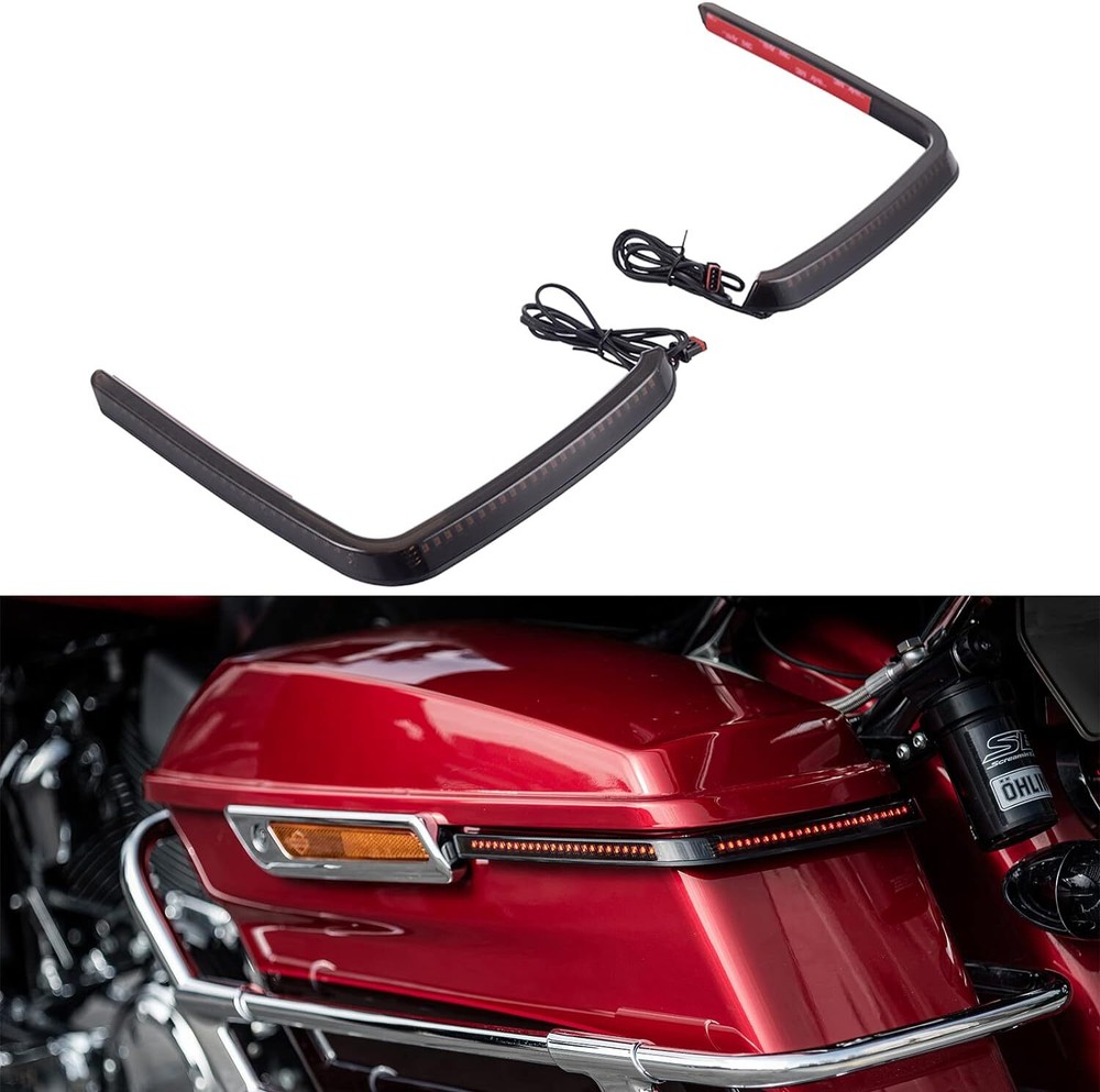 Hyper LED Light with Sequential Red Turn Signal Saddlebags Lights Advanblack