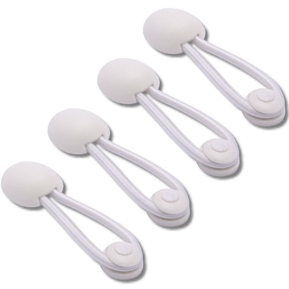 4 Shock Cords Tie Down Strap Bungee knob  Cords  Pullcord Tie Down Cover White