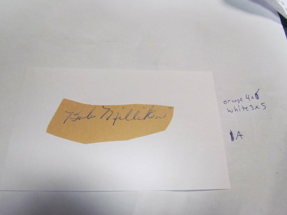 Bob Milliken autographed Cut/Index Card