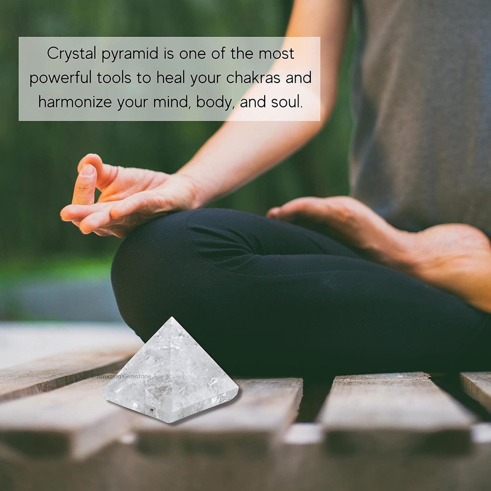 Clear Quartz Pyramid Crystal Healing Stones - 2" Great