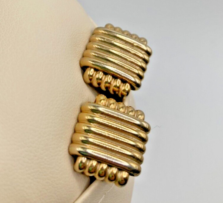 Square Knotted Gold Tone Cufflinks