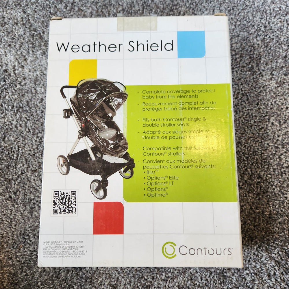 Kolcraft Contours Stroller Weather Shield - New! Clear Plastic