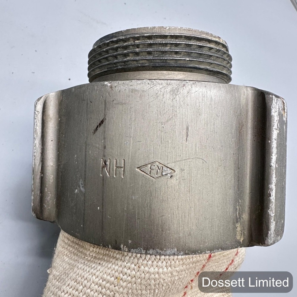 3 Inch Fire Hose with 2-1/2 Inch Threaded Coupling NH FM Canvas Type Adapter