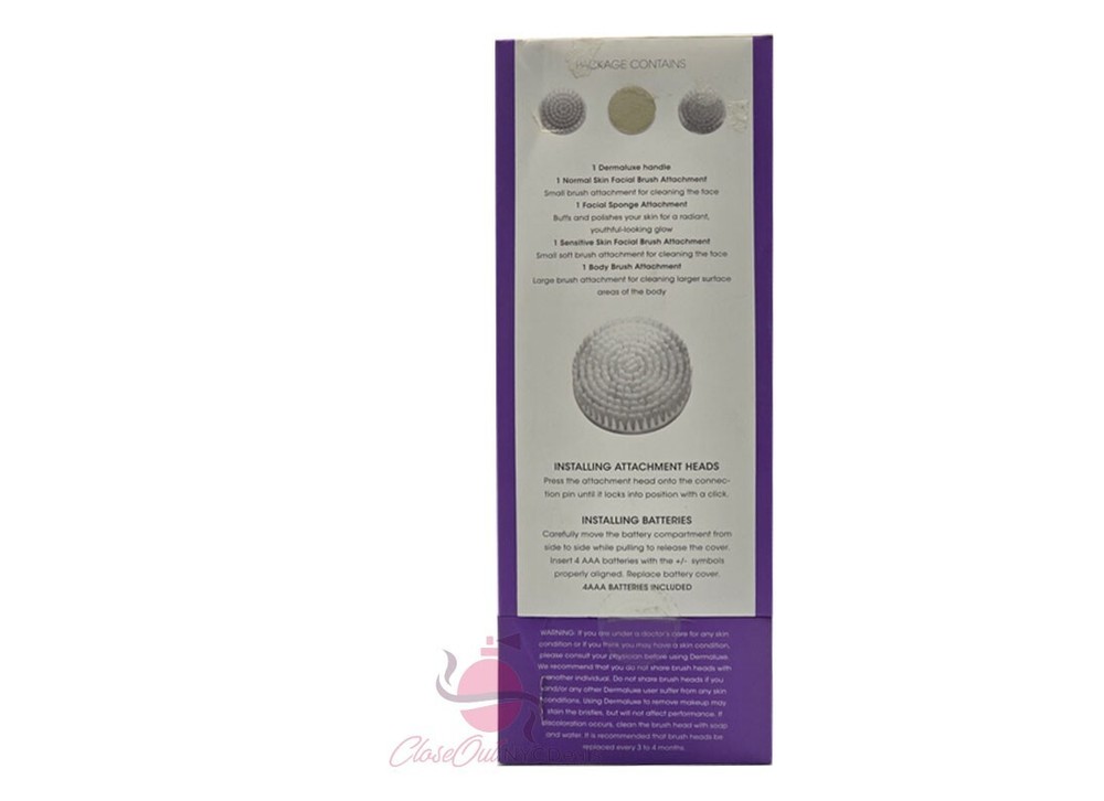 DermaLuxe Advanced Cleansing System 2 Speed 4 Cleansing Heads - Purple