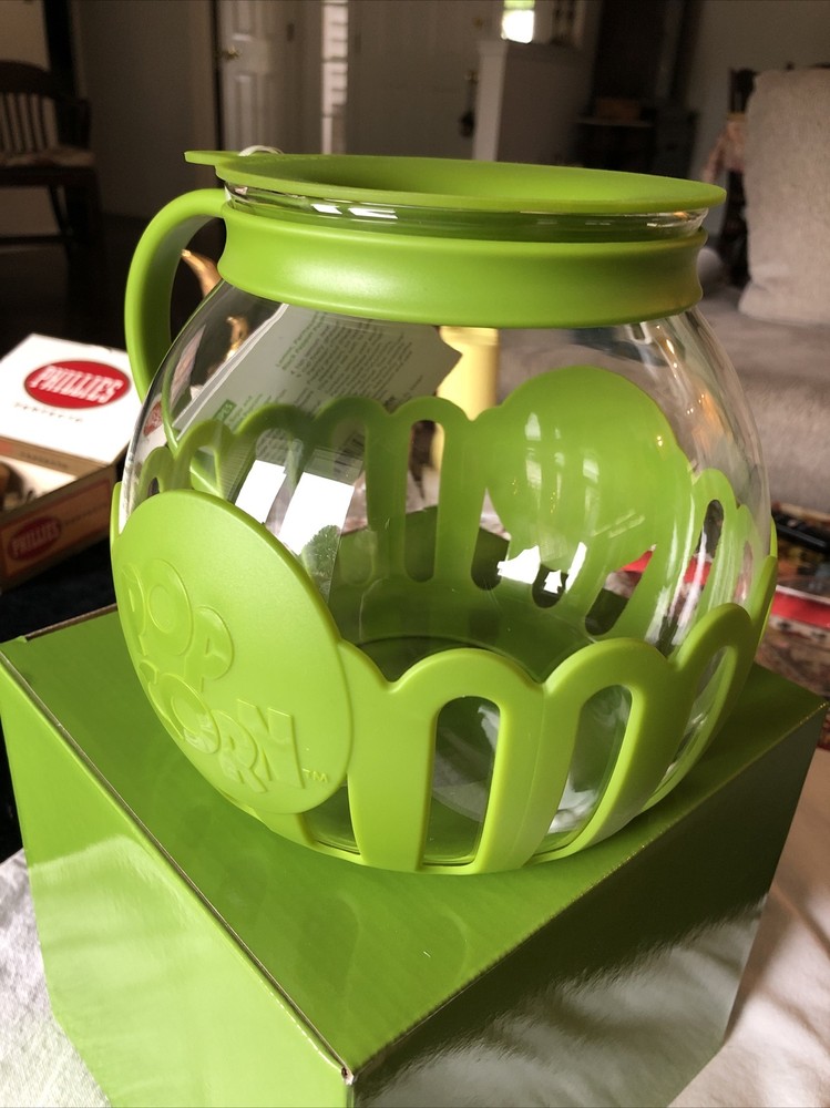 Ecolution Micro-Pop Microwave Popcorn Popper Avocado Green Unused