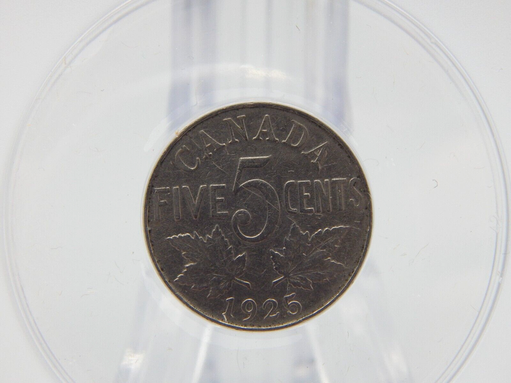 1925 CANADA FIVE CENT ANACS GRADED VF 30 DETAILS - 5 CENT (BT202)