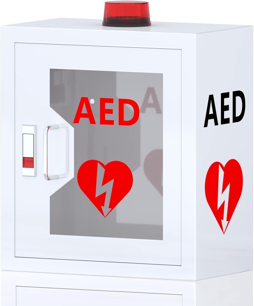 Durable Steel AED Cabinet with Secure Lock and Visual Identification Window