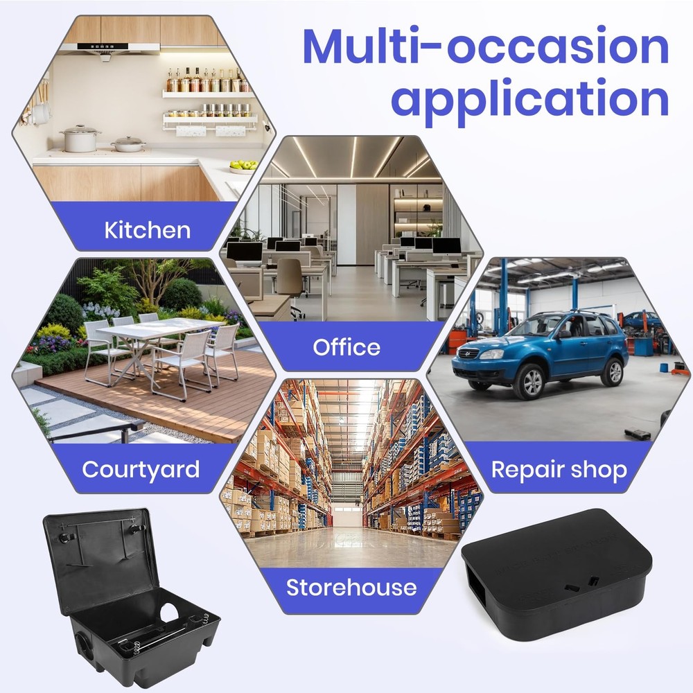 12 Pack Key–Required Rat Stations & Stations – 6 Large & 6 Compact, Lockable ...